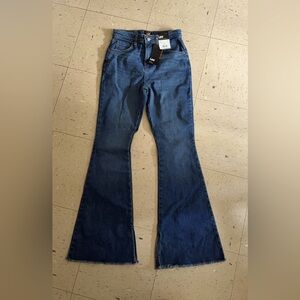 Lee High rise flare blue jeans 2 short